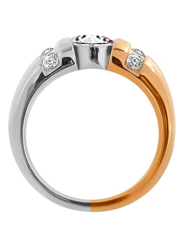 Adeliás Damen Ring aus Edelstahl mit Zirkonia in silber
