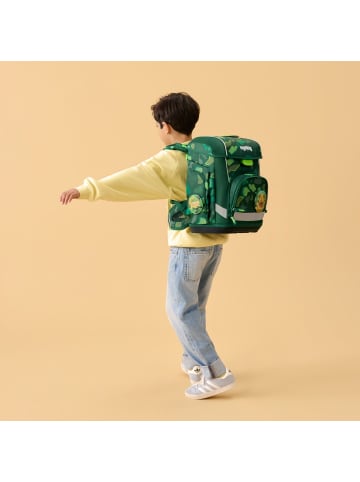 Ergobag Grundschulranzen-Set CUBO LIGHT "DinosauriBär" 5-tlg. in Grün