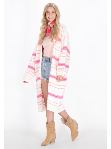 IZIA Women Cardigan in offwhite pink