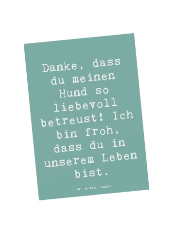 Mr. & Mrs. Panda Postkarte Spruch Danke Hundesitter mit Spruch in Meeresbrise