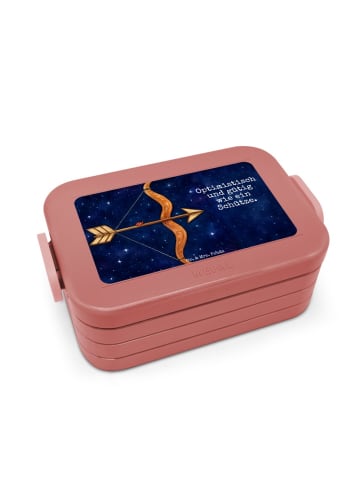 Mr. & Mrs. Panda Lunchbox Sternzeichen Schütze Design mit Spruch in Rot Pastell