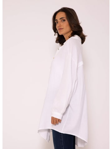 SASSYCLASSY Ultra Oversize Musselin-Blusenhemd lange Variante in Weiß