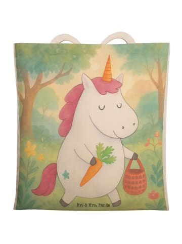 Mr. & Mrs. Panda Tote Bag Einhorn Vegan Design ohne Spruch in Weiß