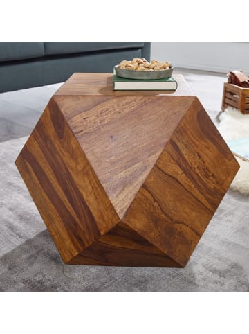 KADIMA DESIGN Couchtisch 57 x 42,5 x 57 cm Sheesham Massivholz Sofatisch Modern,