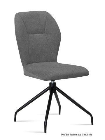 58 aufm Kessel ESSZIMMERSTUHL drehbar (2er-Set) Dorene 51x92x60 Schwarz/Natur