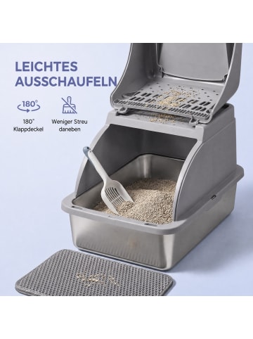 Feandrea 2er-Set: Katzentoilette in Taubengrau - (B)40 x (H)36.5 x (T)61 cm