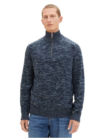 Tom Tailor Pullover KNITTED TROYER in Blau