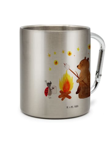 Mr. & Mrs. Panda Outdoor Tasse Bär & Marienkäfer Lagerfeuer ohne... in Silber