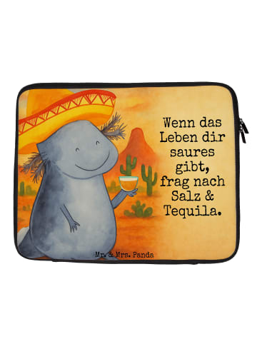 Mr. & Mrs. Panda Laptop Tasche Axolotl Tequila Design mit Spruch in Weiß