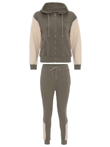 Tom Barron Trainingsanzug Damen Trainingsanzug mit Reißverschluss und Stickerei in khaki