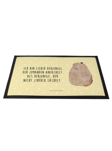 Mr. & Mrs. Panda Eingangsmatte Murmeltier mit Spruch in Gelb Pastell