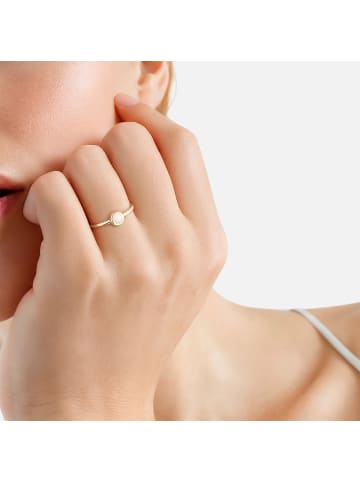 Glanzstücke München Ring aus Sterling Silber mit Mondstein (synth.) in gelbgold