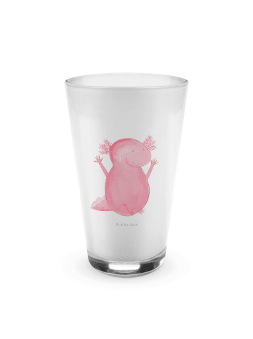 Mr. & Mrs. Panda Latte Macchiato Glas Axolotl Hurra ohne Spruch in Transparent
