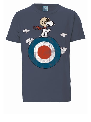 Logoshirt T-Shirt Peanuts - Snoopy in blau-grau