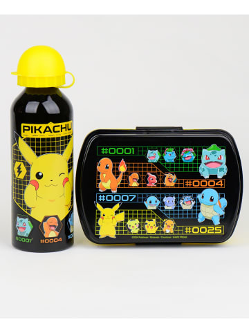 Pokémon 2er Set: Brotdose + Alu-Trinkflasche Pokémon in Schwarz