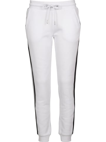 Urban Classics Trousers - Sweat in white/black/white