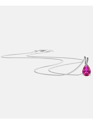Diamant L'éternel Halskette mit Anhänger aus 585 Weißgold mit Rubin