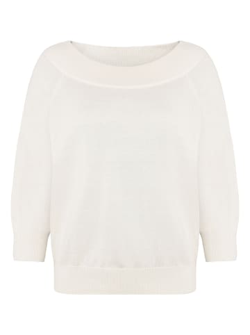 Zero  Strickpullover mit Carmenausschnitt in Offwhite