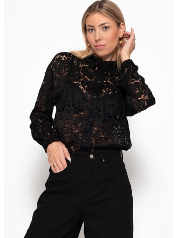 SASSYCLASSY Bluse aus transparenter Spitze in Schwarz