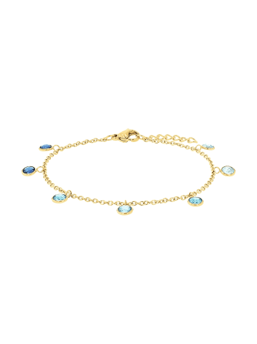 Amor Armband Edelstahl, IP gold in Blau