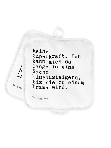 Mr. & Mrs. Panda Topflappen Meine Superkraft: Ich kann... mit Sp... in Weiß