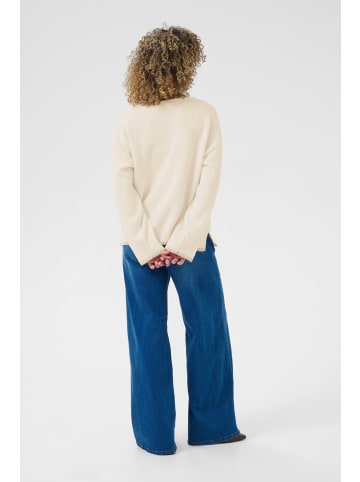 Cream Strickpullover CROnie Loose fit in Eggnog/String