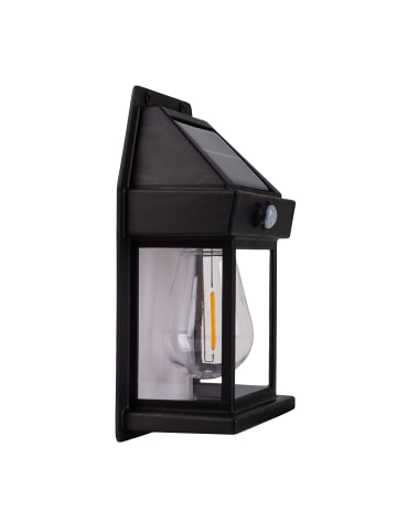 näve LED Solarleuchte "MIRA" in schwarz - (L)12 cm x (B)5.8 cm x (H)17 cm