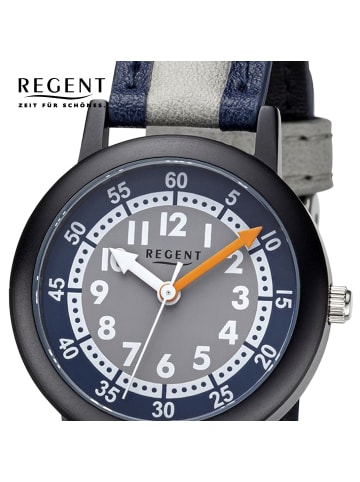 Regent Analog-Armbanduhr Regent Metallarmband dunkelblau. Grau klein (ca. 29,5mm)