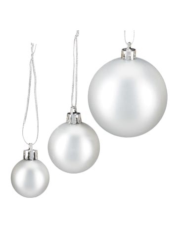 relaxdays 100-tlg. Weihnachtskugeln Set in Silber