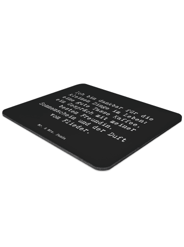 Mr. & Mrs. Panda Mouse Pad Spruch Dankbarkeit für kleine Dinge m... in Schwarz
