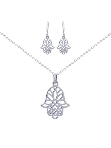 Alexander York Schmuckset HAMSA LOTUS FLOWER in 925 Sterling Silber, 4-tlg.