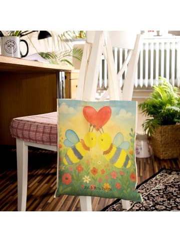 Mr. & Mrs. Panda Umhängetasche Biene Liebe Design ohne Spruch in Weiß