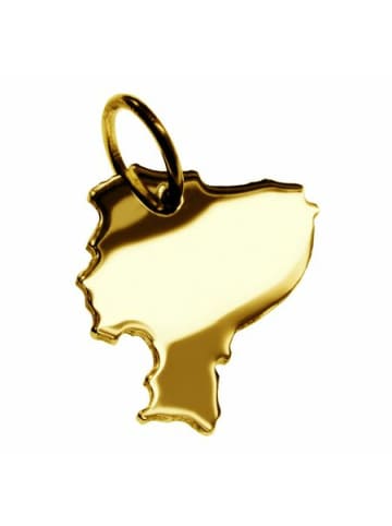 Schmuckador Anhänger der Landkarte Ecuador in massiv 333 Gelbgold in gold