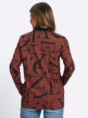 Sieh an! Shirtjacke in rotbraun-schwarz-bedruckt