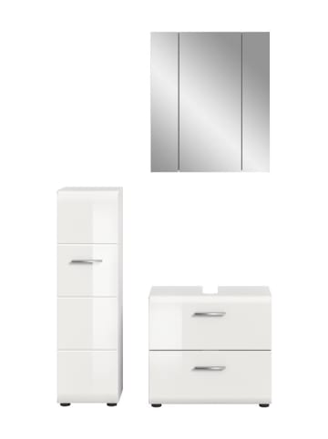 ebuy24 Badmöbelset Ice (3-teilig) Weiß 105 x 30 cm