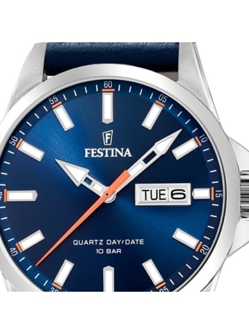 Festina Analog-Armbanduhr Festina Klassik blau groß (ca. 41mm)