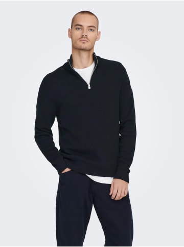 Only&Sons Freizeit Pullover ONSPHIL Polo Strick Sweater in Dunkelblau