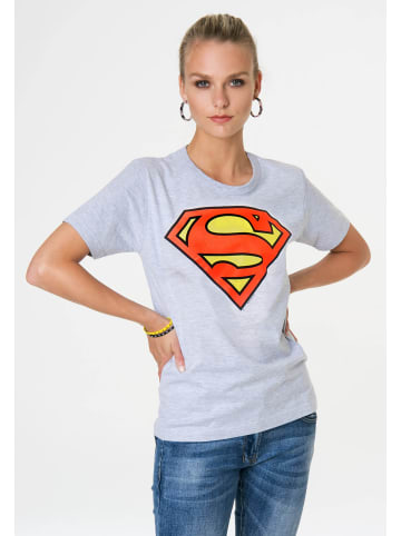 Logoshirt T-Shirt Superman Logo in grau-meliert