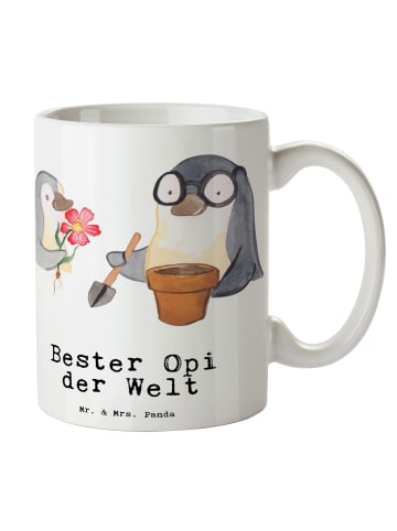 Mr. & Mrs. Panda Becher Pinguin Bester Opi der Welt mit Spruch in Weiß
