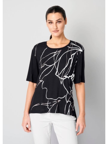 Alba Moda Modernes Druckshirt mit floralem Print in schwarz