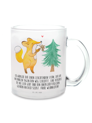 Mr. & Mrs. Panda Teetasse Fuchs  Weihnachtsbaum mit Spruch in Transparent