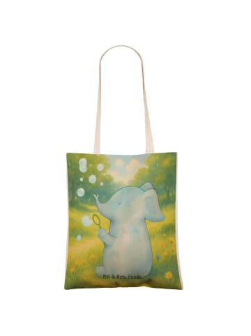 Mr. & Mrs. Panda Tote Bag Elefant Seifenblasen Design ohne Spruch in Weiß