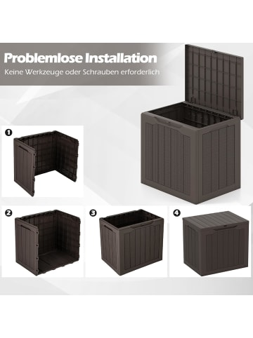 COSTWAY Gartenbox 96 L in Braun