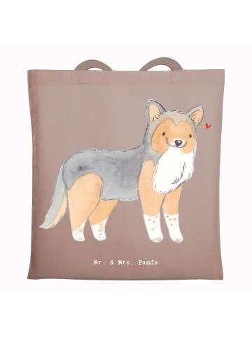Mr. & Mrs. Panda Beutel Shetland Sheepdog Moment ohne Spruch in Braun Pastell