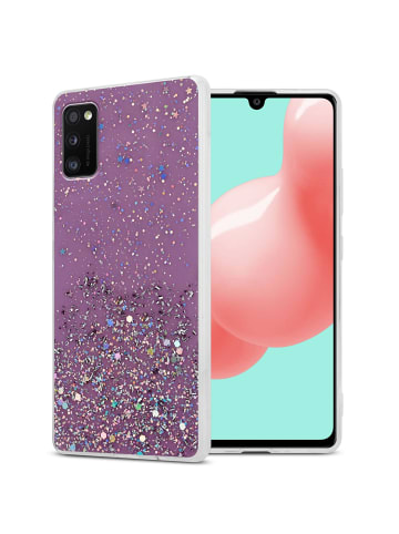 cadorabo Hülle für Samsung Galaxy A41 Glitter in Lila mit Glitter