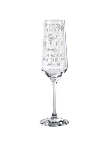 Mr. & Mrs. Panda Champagnerglas Jungfrau Astrologie mit Spruch in Transparent
