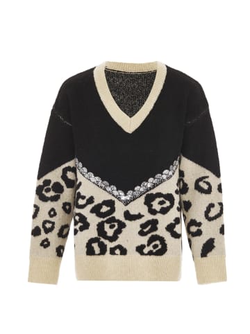 VIRITA Women Strickpullover in Schwarz Beige