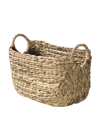 CALICOSY Korb mit Griffen in Beige - (W)36 x (H)22 x (L)19 cm