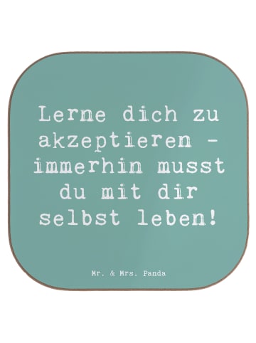 Mr. & Mrs. Panda Glasuntersetzer Spruch Selbstakzeptanz Lernen m... in Meeresbrise