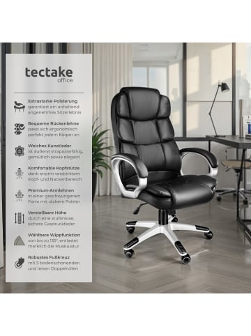 tectake Bürostuhl Jonas, einstellbare Wippfunktion, schwarz